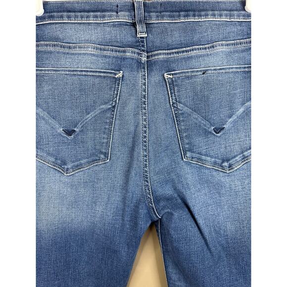 Hudson Los Angeles Skinny Fit Medium Wash Denim Raw Hem Blue Jeans Size 29 - Picture 7 of 7